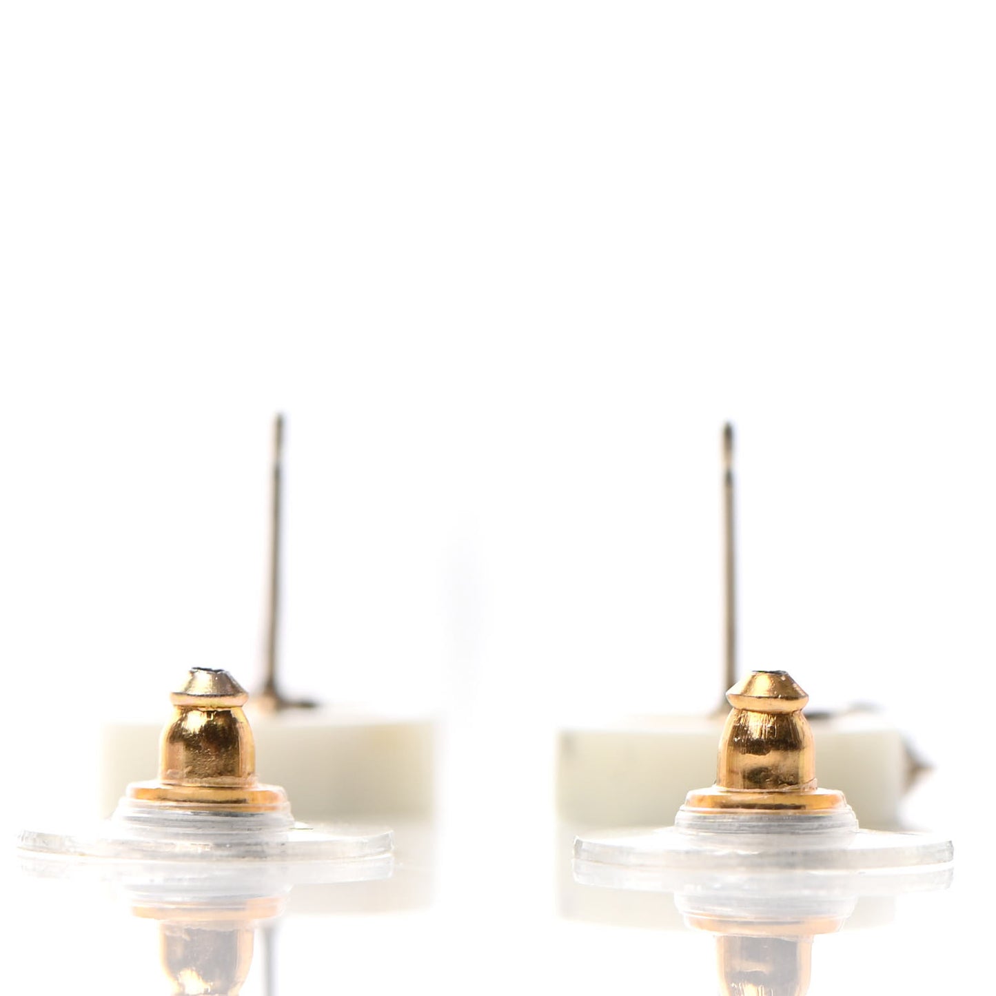 Resin Coco CC Drop Earrings Gold