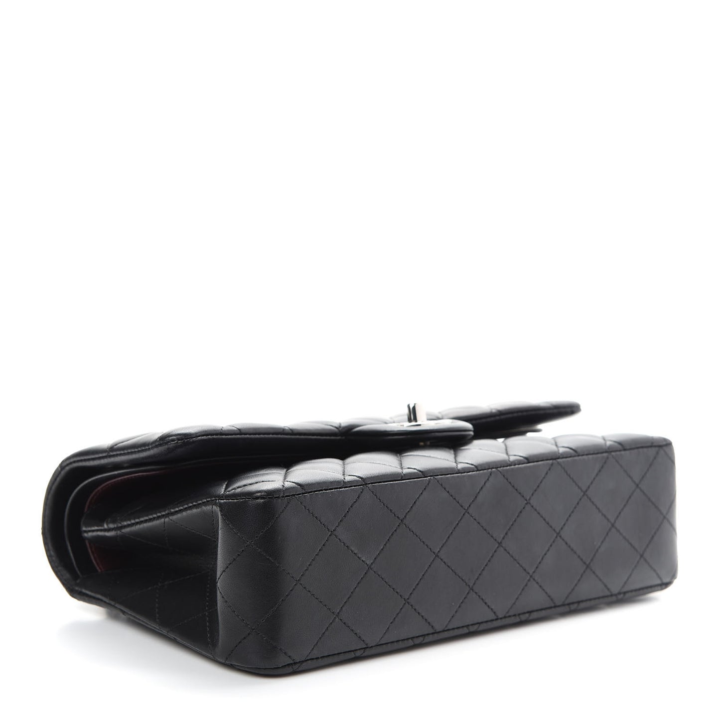 Lambskin Quilted Medium Double Flap Black