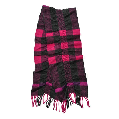 Burberry Cashmere Check Fringe Scarf Pink 2 of 4