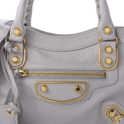 Balenciaga Chevre Gold Metallic Edge Hardware Mini City Gris Clair Gris Perle 10 of 10