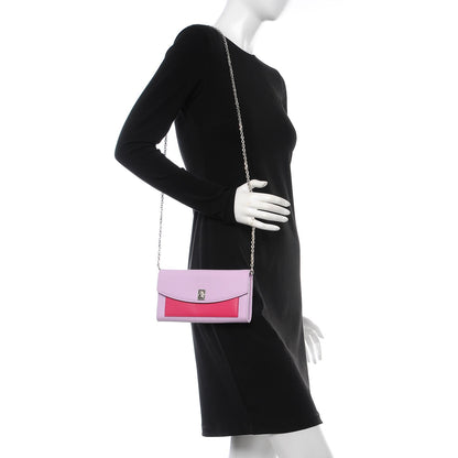 Christian Dior Calfskin Tri-Color Wallet On Chain Pink 2 of 8