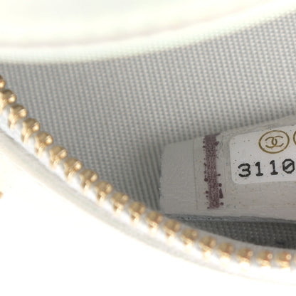 Chanel Iridescent Calfskin Quilted Chanel 19 Round Clutch With Chain White 7 of 12