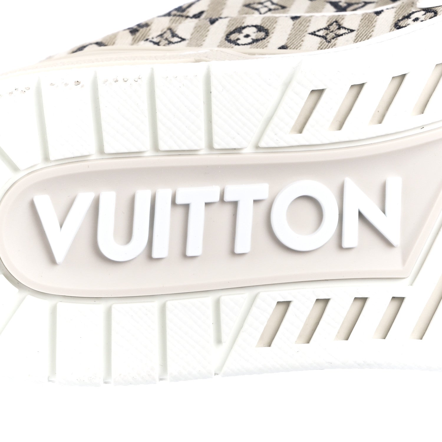 Louis Vuitton Canvas Monogram Striped LV Trainer Sneakers Beige 4.5 Beige 6 of 9