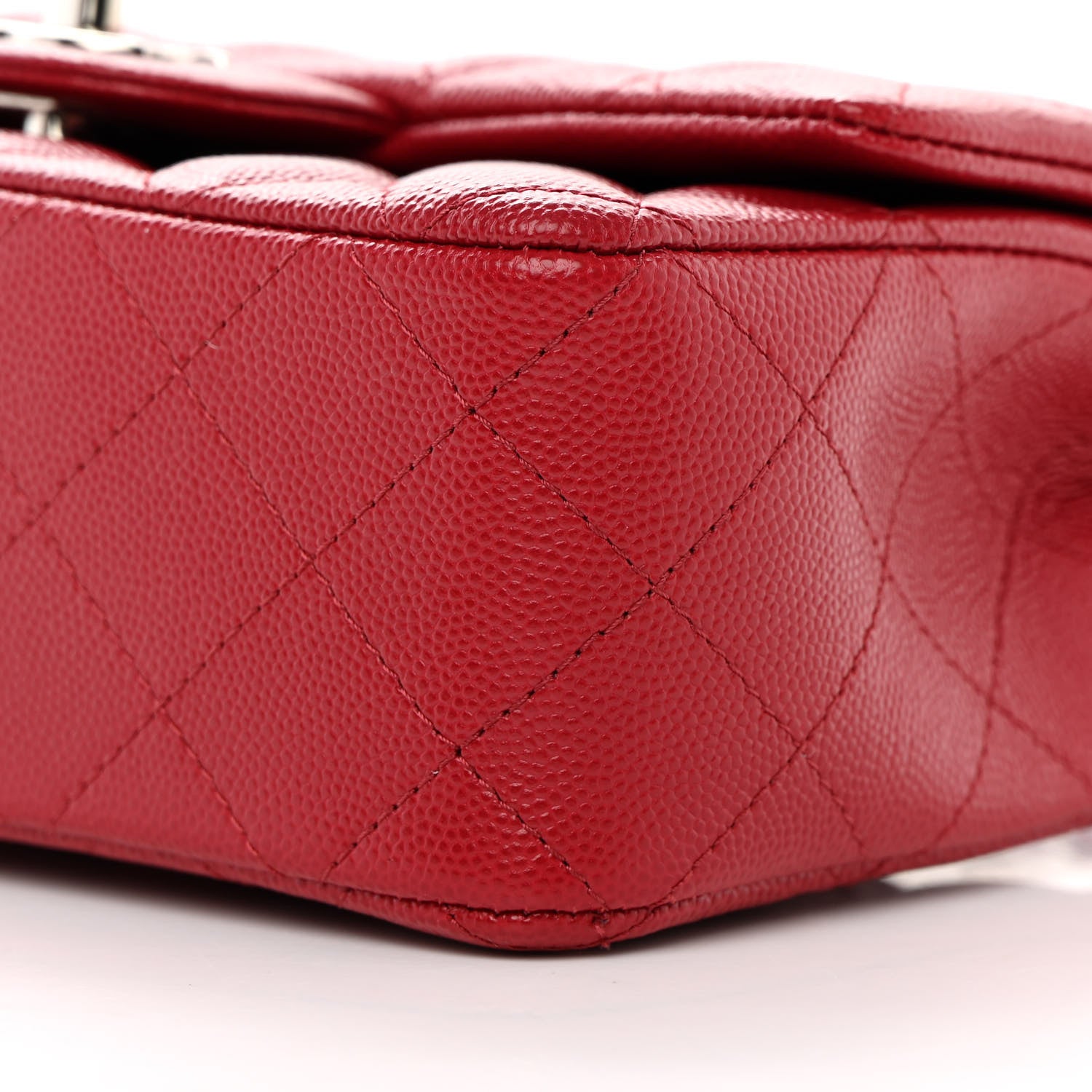 Chanel Caviar Quilted Mini Rectangular Flap Red 10 of 12