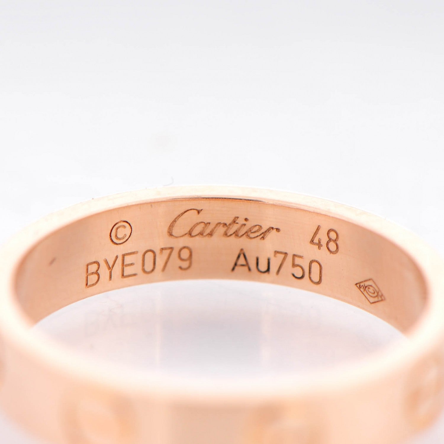 Cartier 18K Pink Gold 4mm LOVE Wedding Band Ring 48 4.5 4 of 4