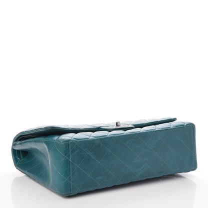Chanel Lambskin Quilted Maxi Double Flap Turquoise 4 of 13