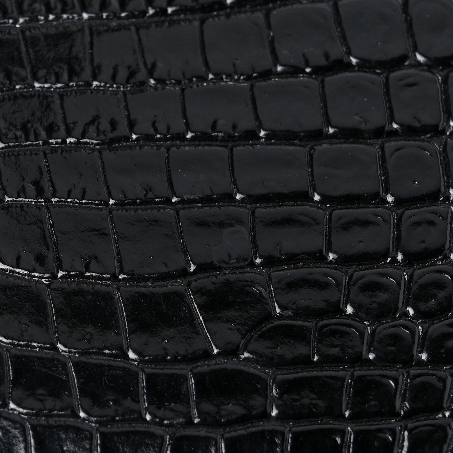 Calfskin Crocodile Embossed Small Uptown Tote Black
