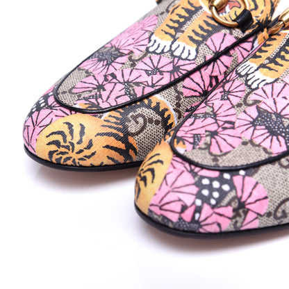 Gucci GG Supreme Monogram Bengal Womens Princetown Slippers 35 Beige Crop Pink 6 of 12