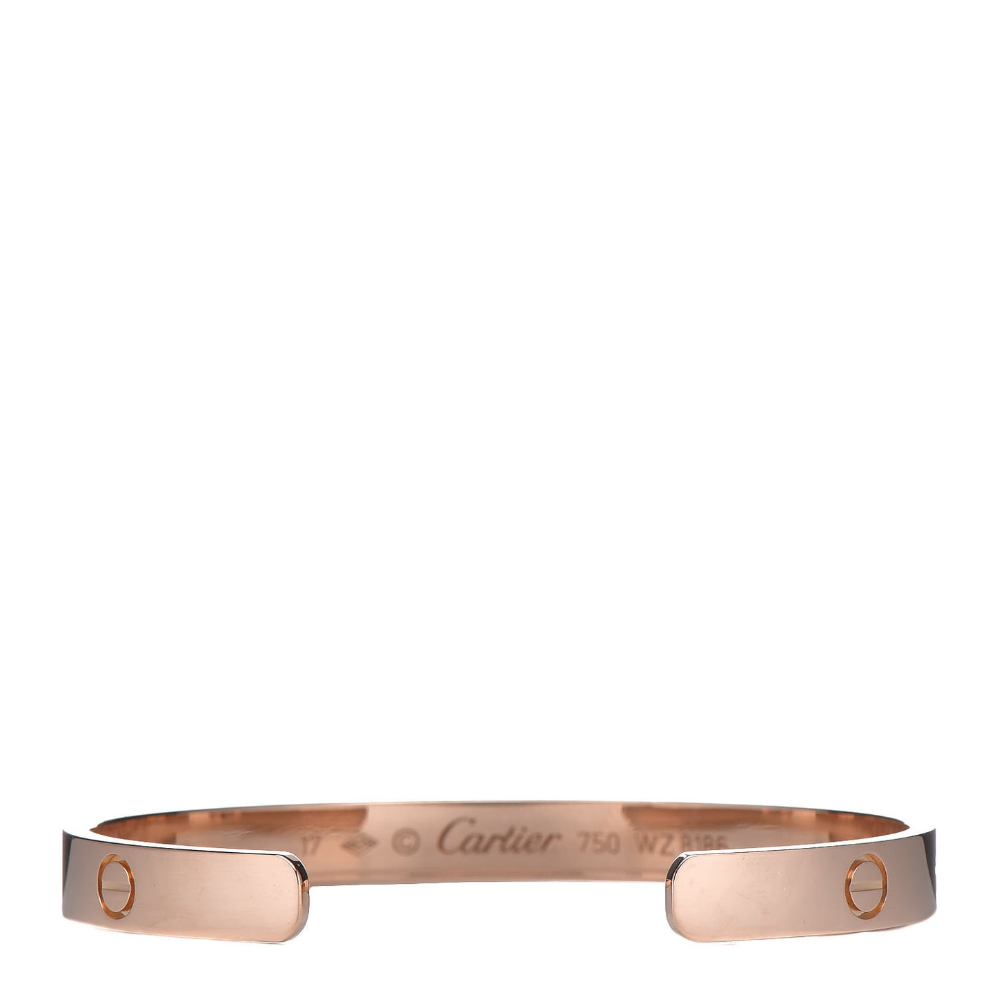 18K Pink Gold LOVE Cuff Bracelet 17