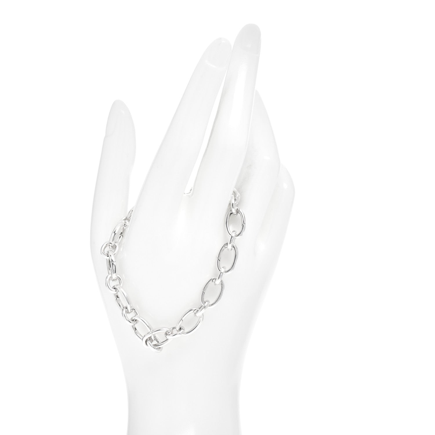Tiffany Sterling Silver Oval Clasping Link Bracelet 2 of 4