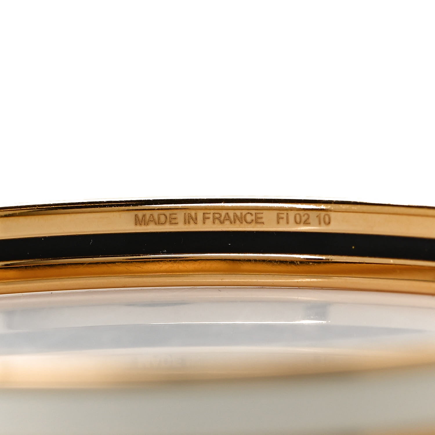 Hermes Enamel Printed Extra Narrow Bracelet 62 Creme 5 of 6