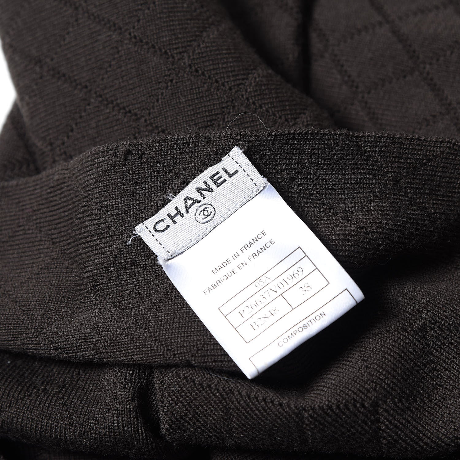 Chanel Merino Wool CC Scarf Brown 4 of 4
