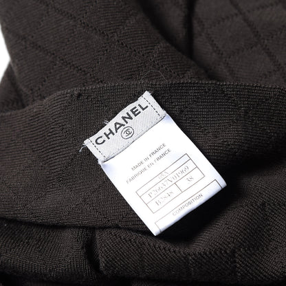 Chanel Merino Wool CC Scarf Brown 4 of 4