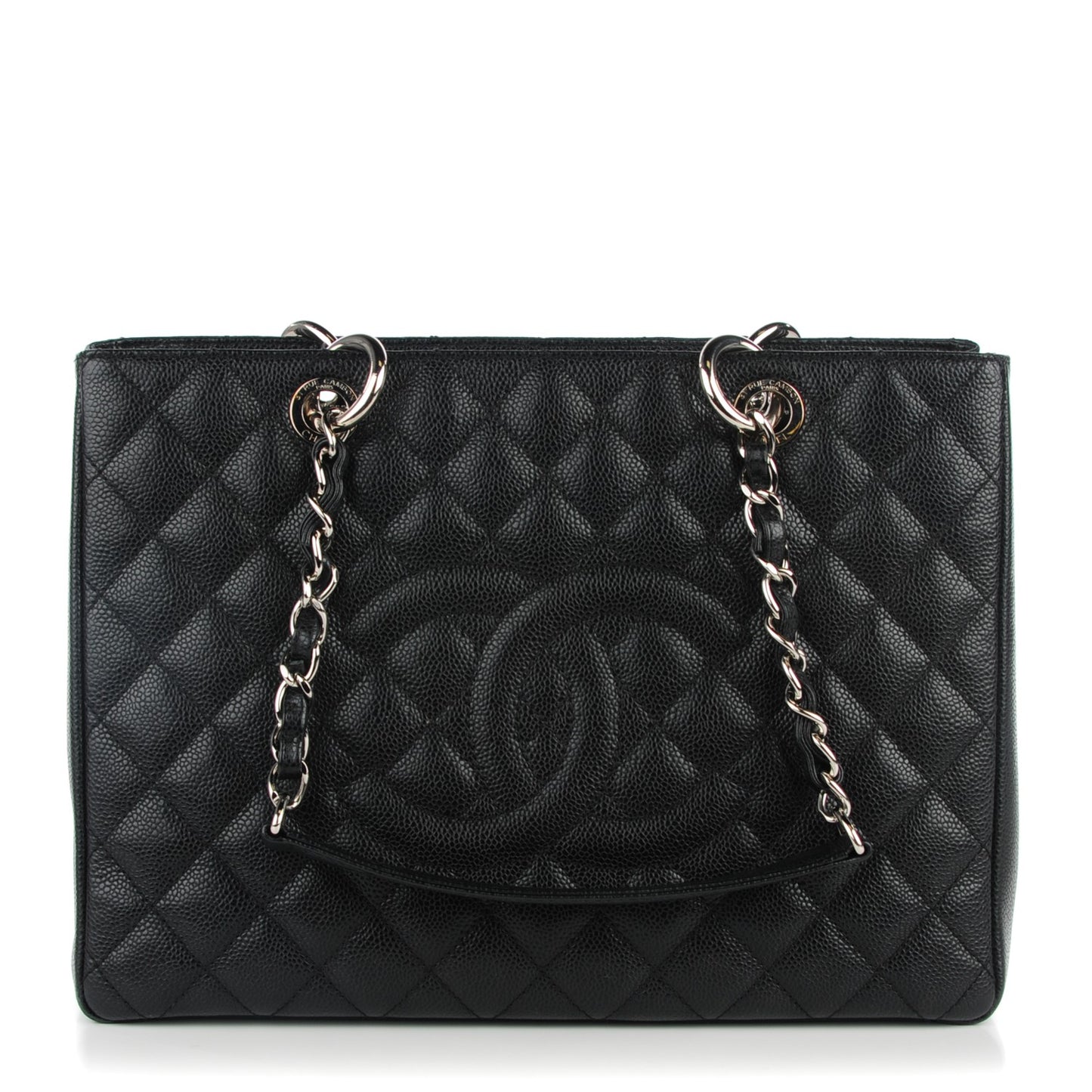 Caviar Quilted Grand Shopping Tote GST Black