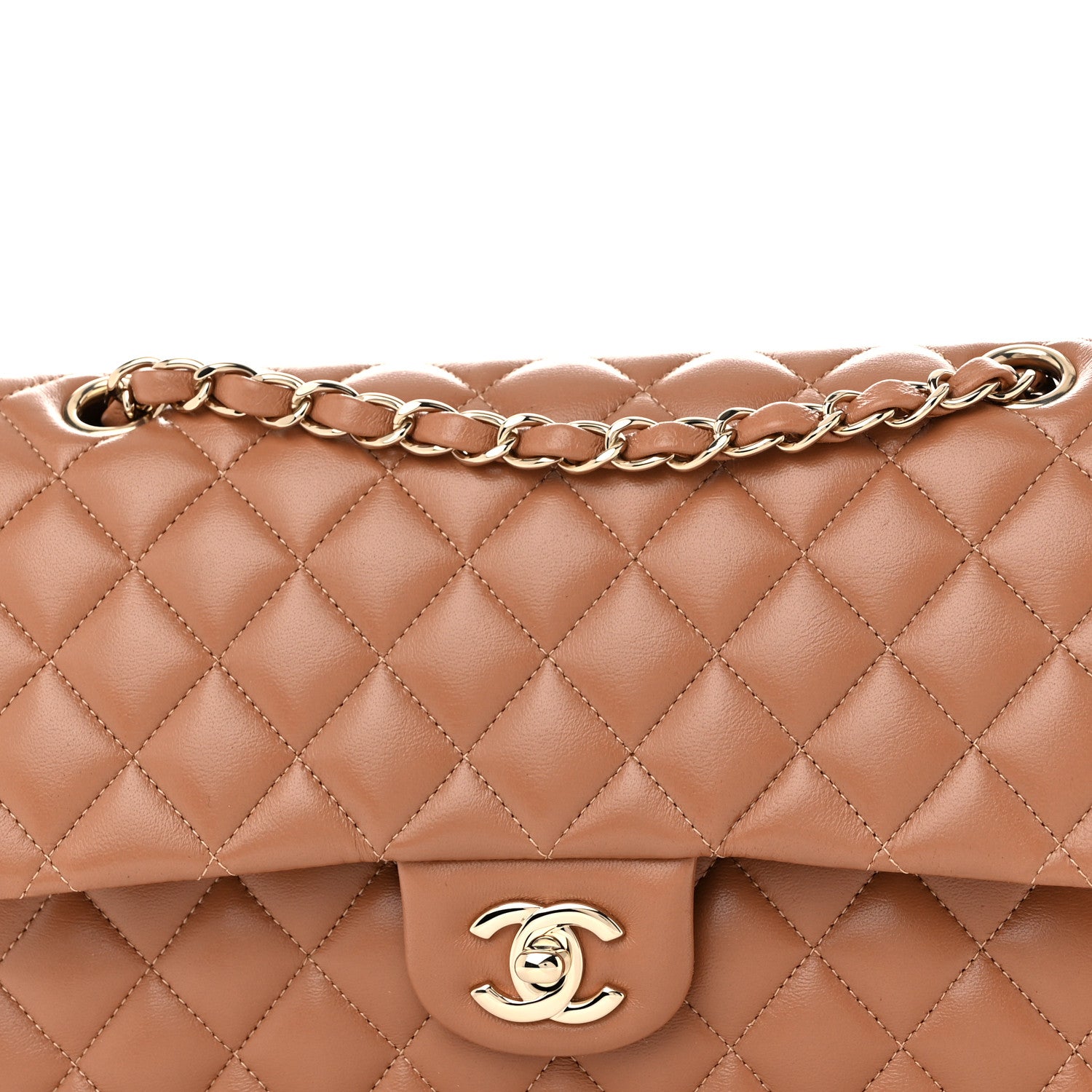 Chanel Lambskin Quilted Medium Double Flap Brown 8 of 11