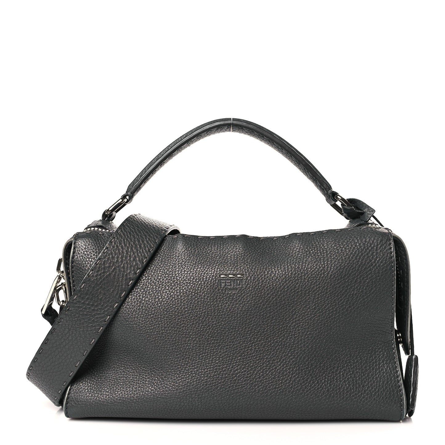 Cuoio Romano Selleria Lei Boston Tote Asfalto