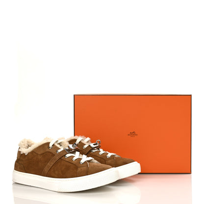Hermes Suede Shearling Day Sneakers 37 Naturel 10 of 10
