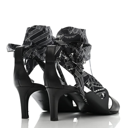 Hermes Calfskin Silk Torsade Sandals 38 Black 4 of 7