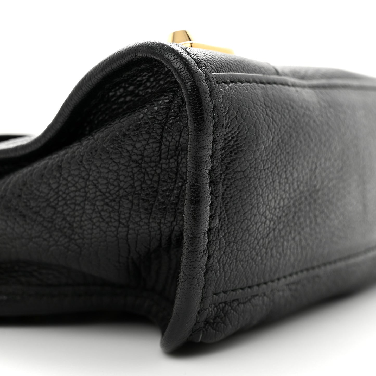Chevre Gold Metallic Edge Hardware Mini City Black