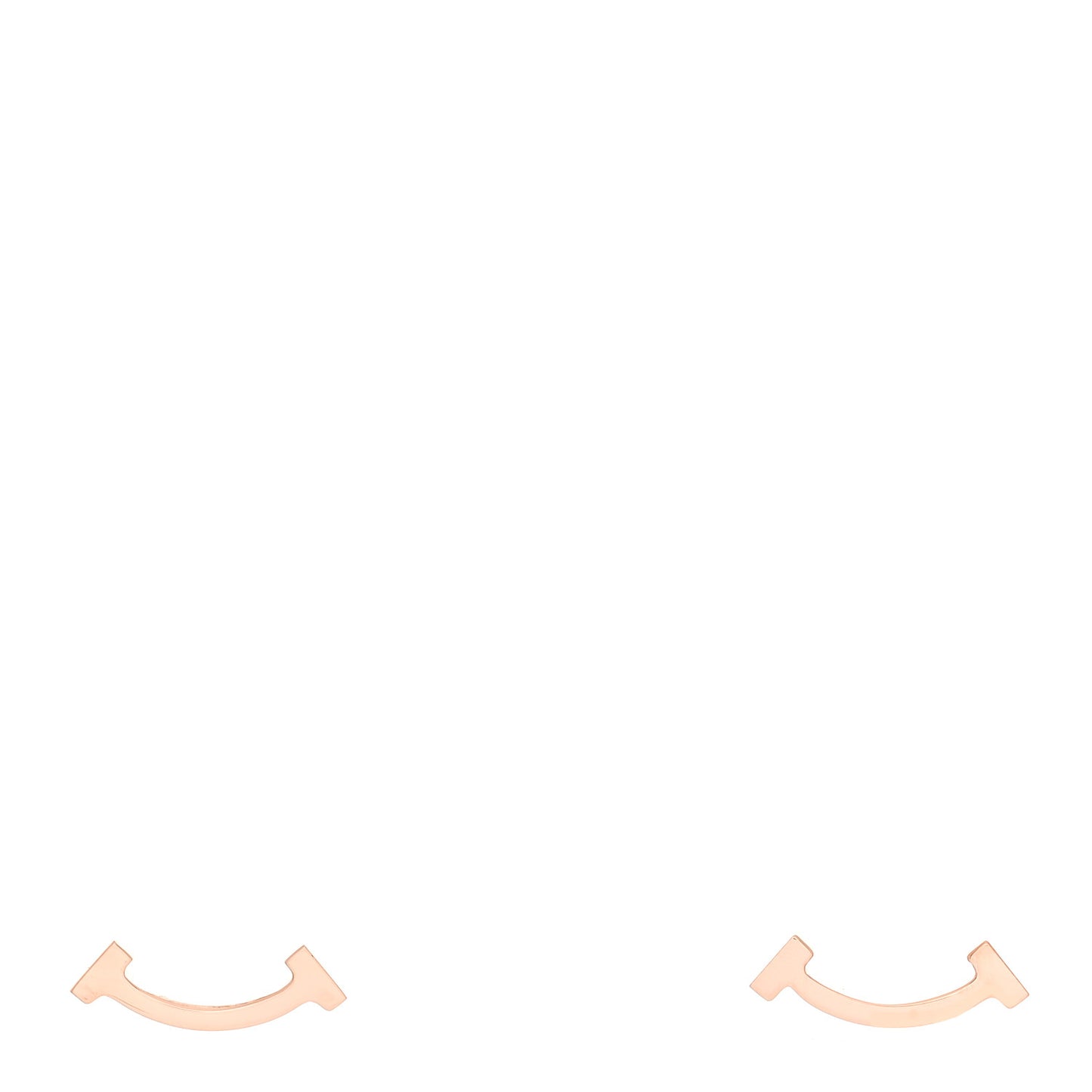 18K Rose Gold T Smile Stud Earrings