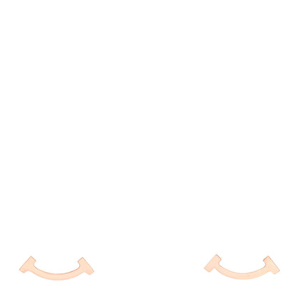 Tiffany 18K Rose Gold T Smile Stud Earrings 1 of 5
