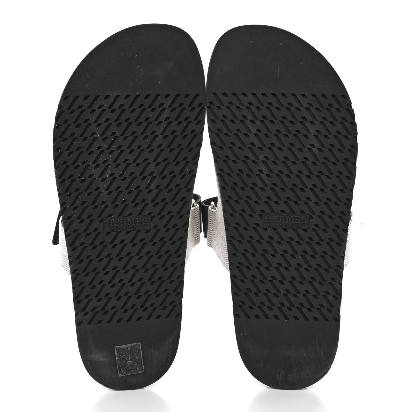 H Canvas Calfskin Mens Chypre Sandals 42.5 Prunoir Black