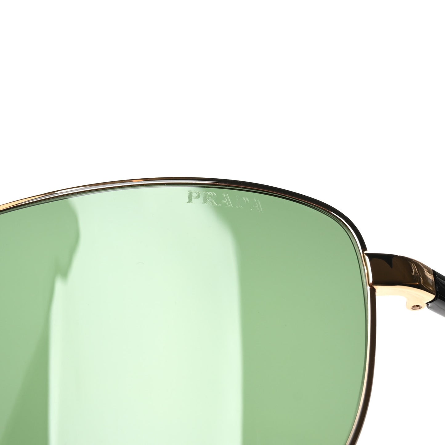 Metal Shield Sunglasses SPR 69Z Gold Green
