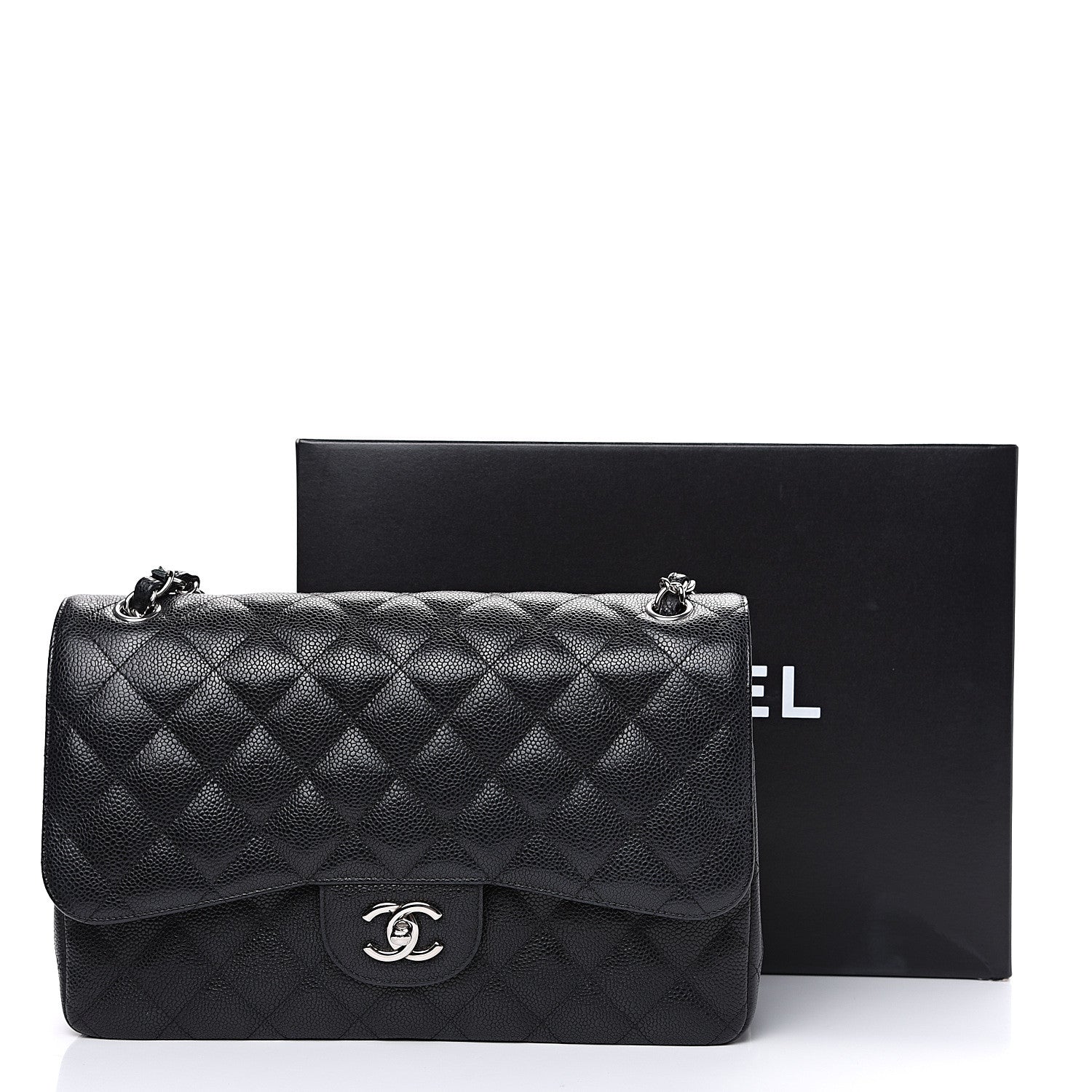 Chanel Caviar Quilted Jumbo Double Flap Black 14 of 14