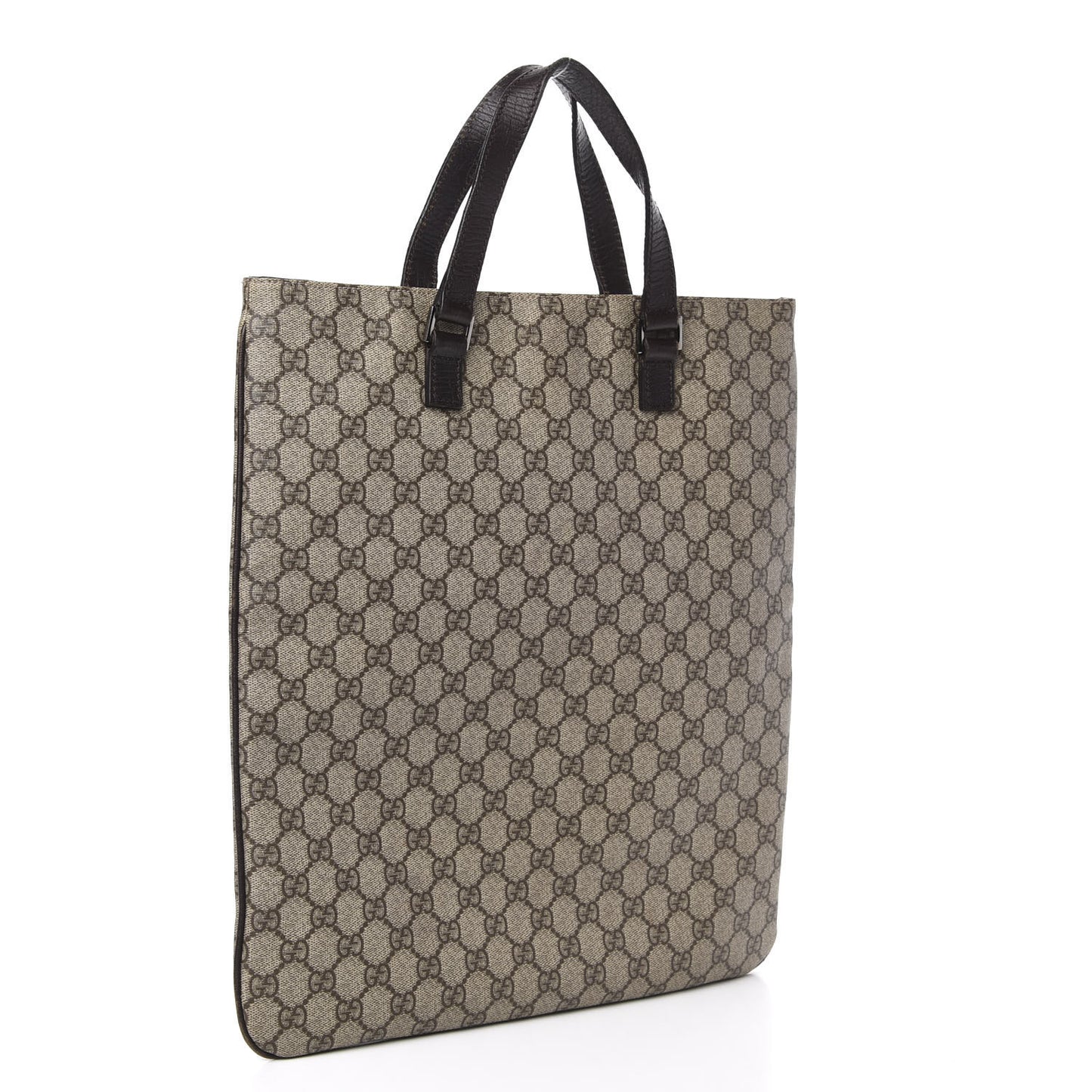GG Plus Monogram Flat Vertical Tote Brown