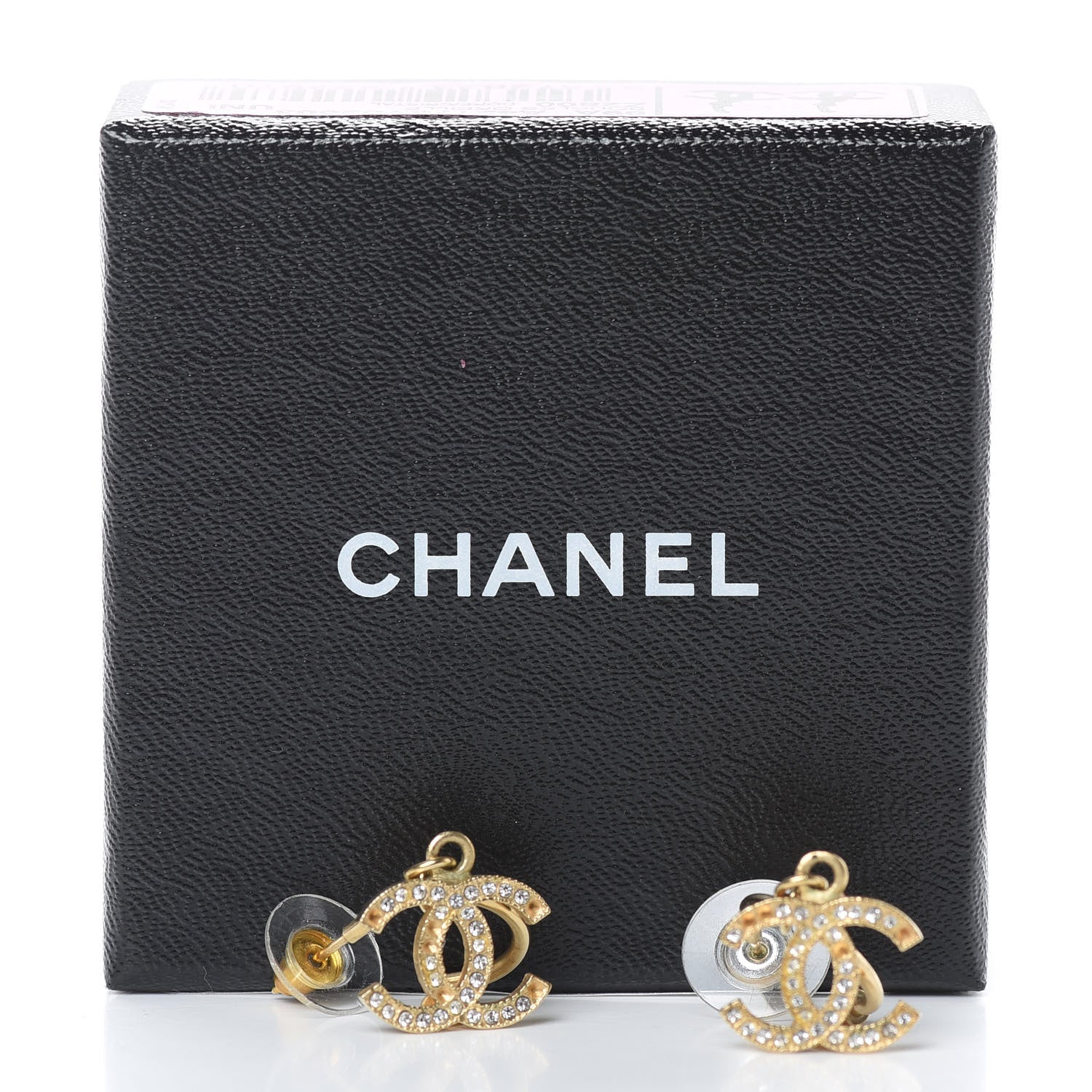 Chanel Crystal CC Drop Earrings Gold 7 of 7