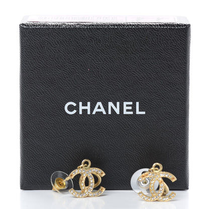 Chanel Crystal CC Drop Earrings Gold 7 of 7