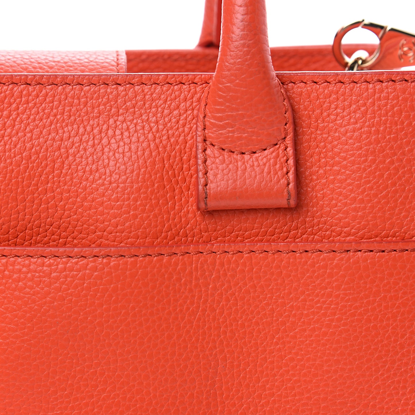 Grained Calfskin Mini Neo Executive Shopper Tote Red