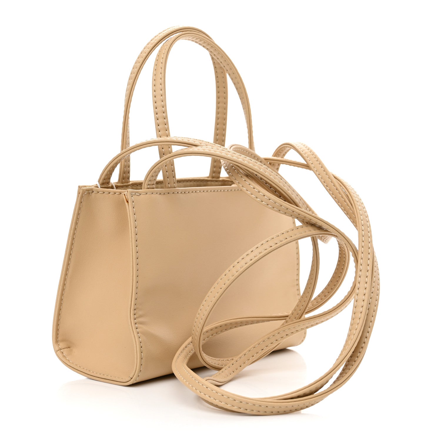 Telfar Vegan Leather Small Shopping Bag Cream 3 of 10