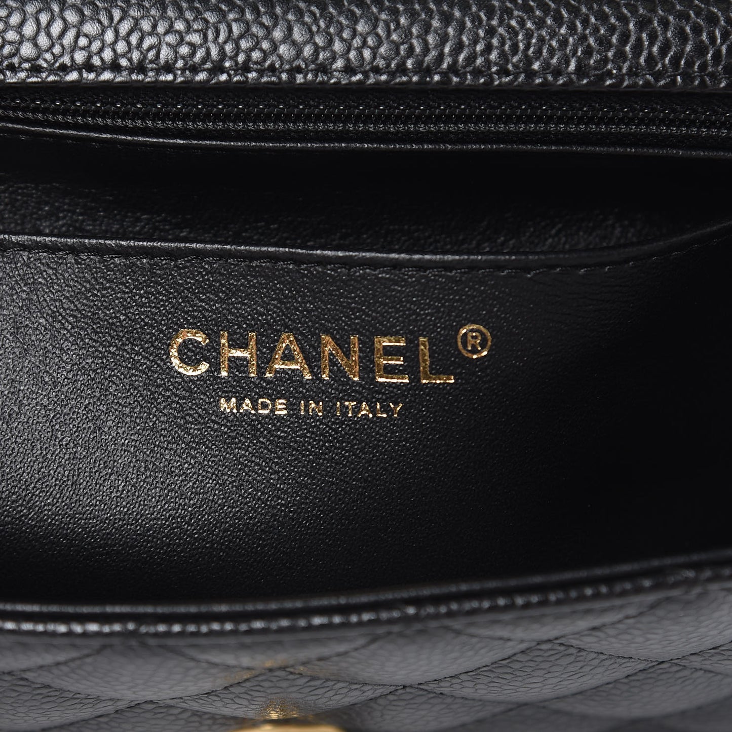 Caviar Quilted Mini Rectangular Flap Black