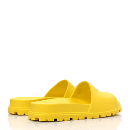 Prada EVA Rubber Triangle Logo Embossed Mens Lug Sole Slide Sandals 11 Sole 4 of 10