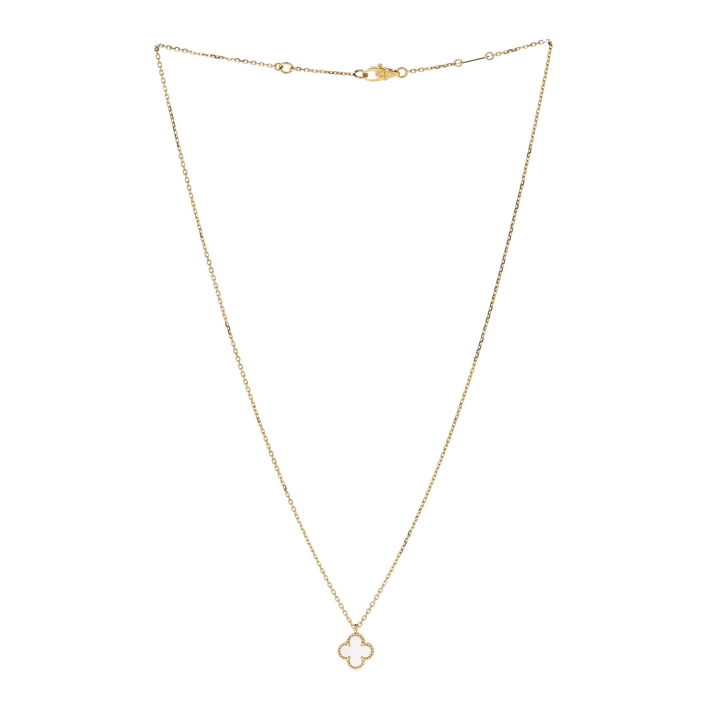18K Yellow Gold Mother of Pearl Sweet Alhambra Pendant Necklace