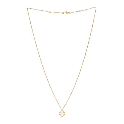 Van Cleef & Arpels 18K Yellow Gold Mother of Pearl Sweet Alhambra Pendant Necklace 3 of 7
