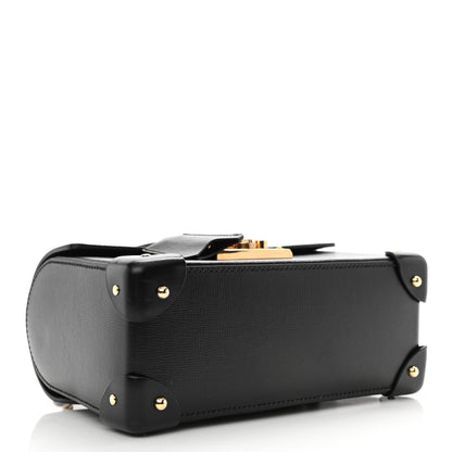 Gucci Calfskin Small Padlock Bamboo Shoulder Bag Black 4 of 8