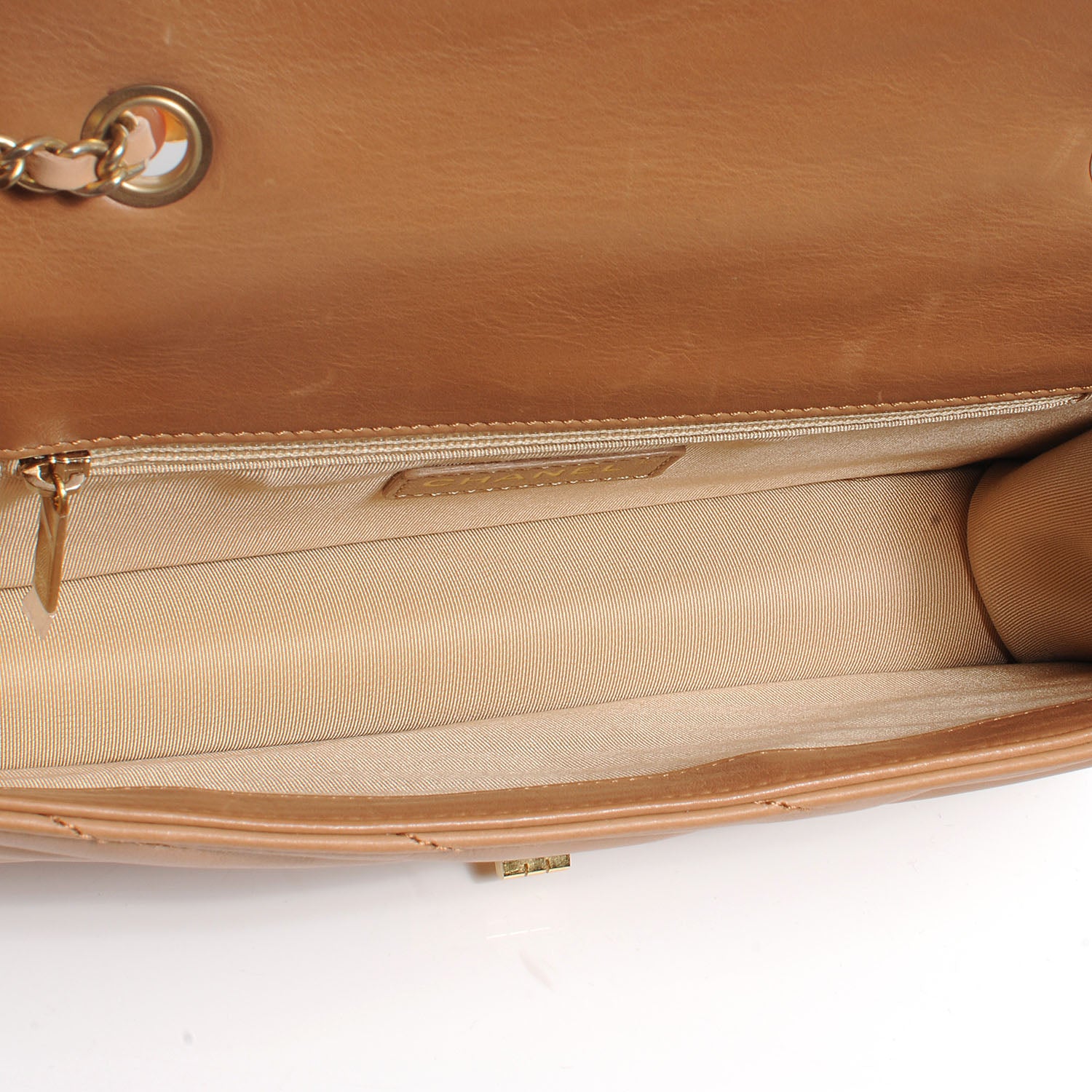 Chanel Calfskin Chevron Gabrielle Flap Brown 6 of 8
