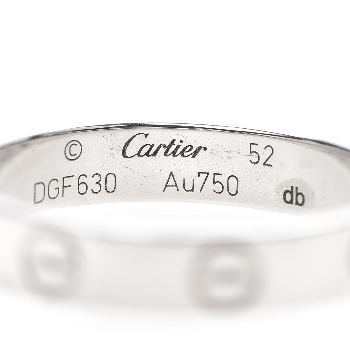 18K White Gold 3.5mm LOVE Wedding Band Ring 52 6