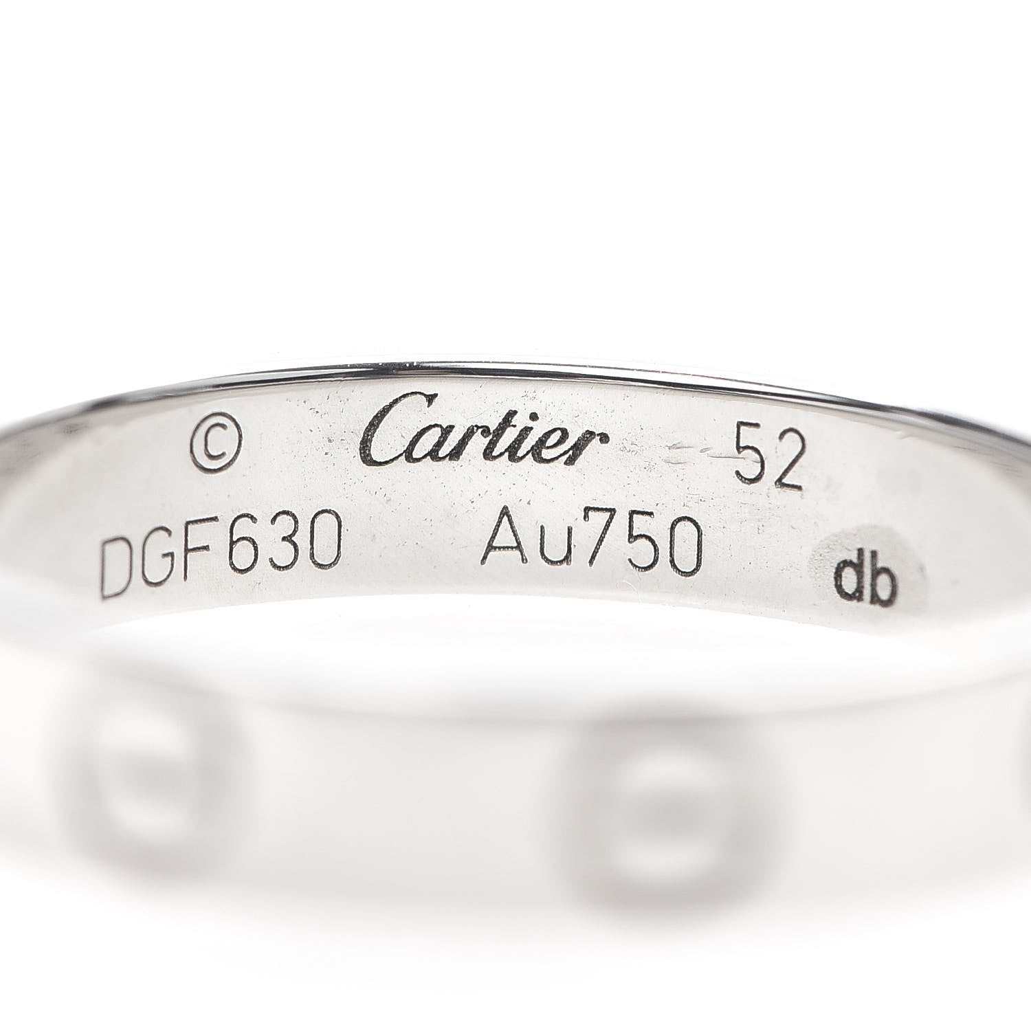 Cartier 18K White Gold 3.5mm LOVE Wedding Band Ring 52 6 4 of 4