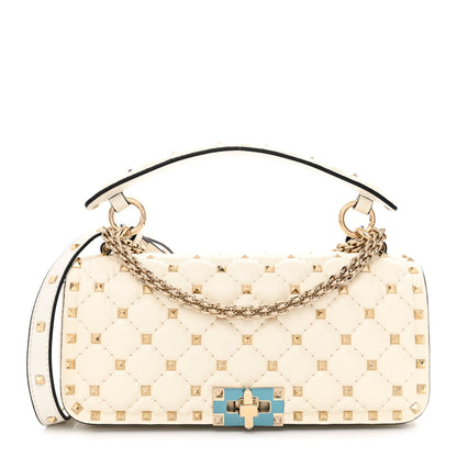 Valentino Garavani Calfskin Rockstud Spike Convertible Shoulder Bag Ivory 1 of 10