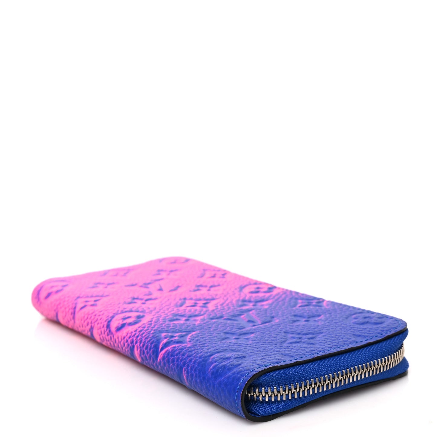 LOUIS VUITTON Taurillon Illusion Zippy Vertical Wallet Bleu Rose