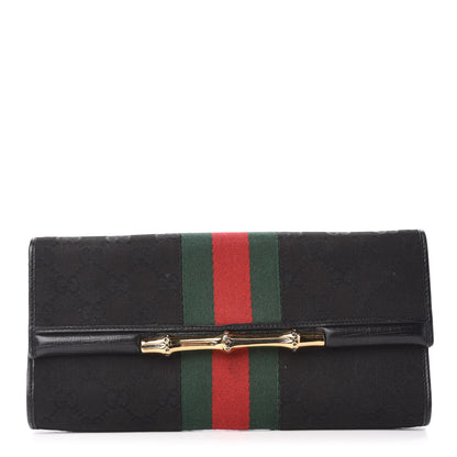 Gucci Monogram Bamboo Web Clutch Black 1 of 6