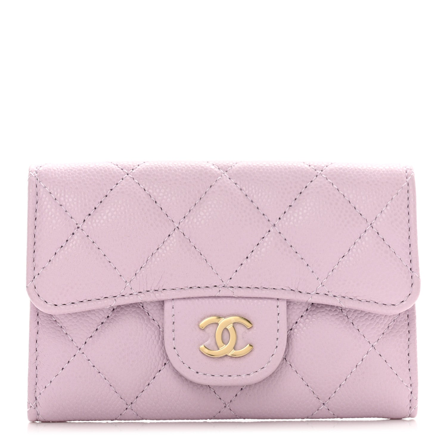 Chanel Caviar Quilted Flap Card Holder Wallet Light Purple 1 of 9
