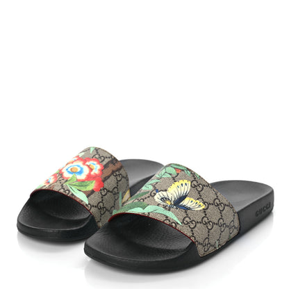 Gucci GG Supreme Monogram Tian Womens Slide Sandals 40 Beige Multicolor 4 of 10