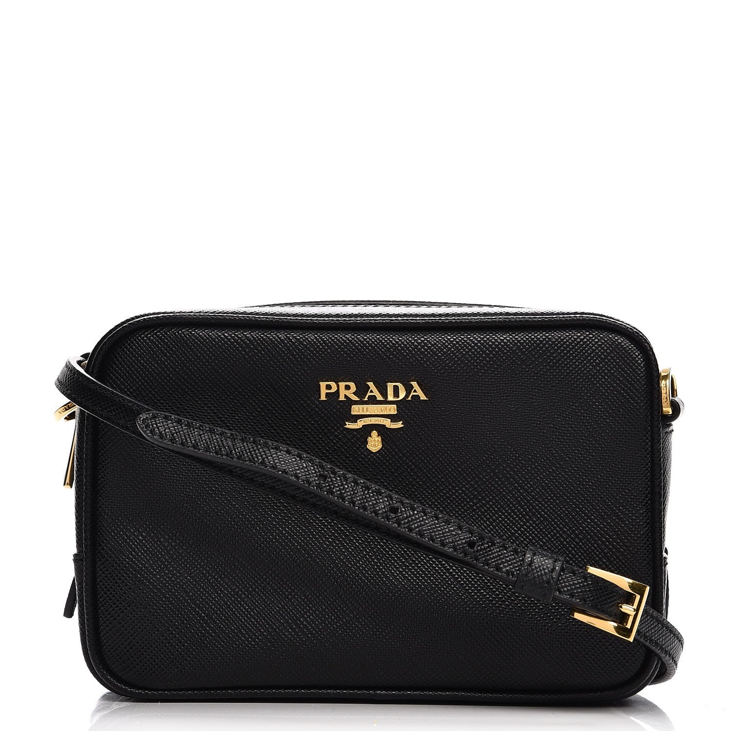 Prada Saffiano Mini Camera Crossbody Bag Nero Black 1 of 7