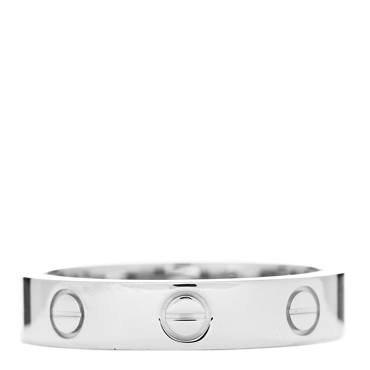 18K White Gold Diamond 4mm LOVE Wedding Band Ring 53 6.5