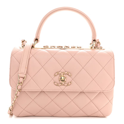 Chanel Lambskin Quilted Small Trendy CC Dual Handle Flap Bag Light Beige Light Pink 1 of 14