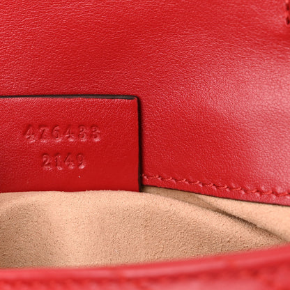 Gucci Calfskin Matelasse Super Mini GG Marmont Shoulder Bag Hibiscus Red 7 of 10